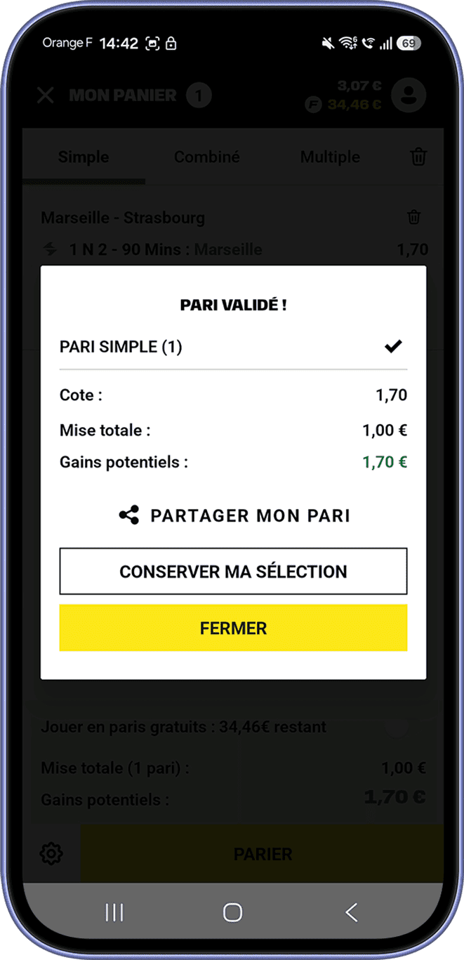 Annule ton Pari Etape 1 Annule ton Pari Etape 1