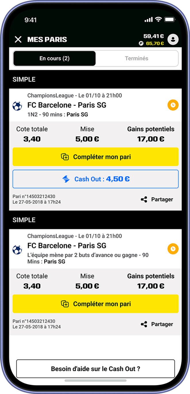 Cash out Etape 3