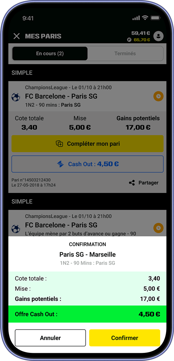 Cash out Etape 4