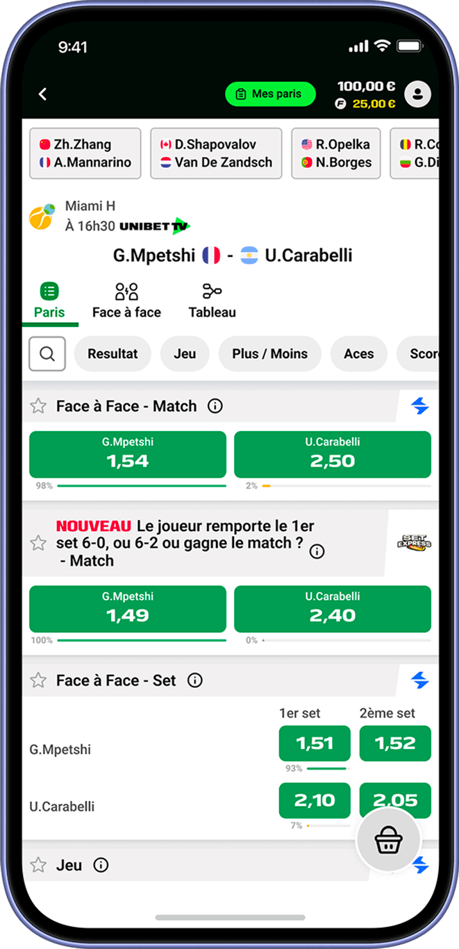 set express tennis Etape 2