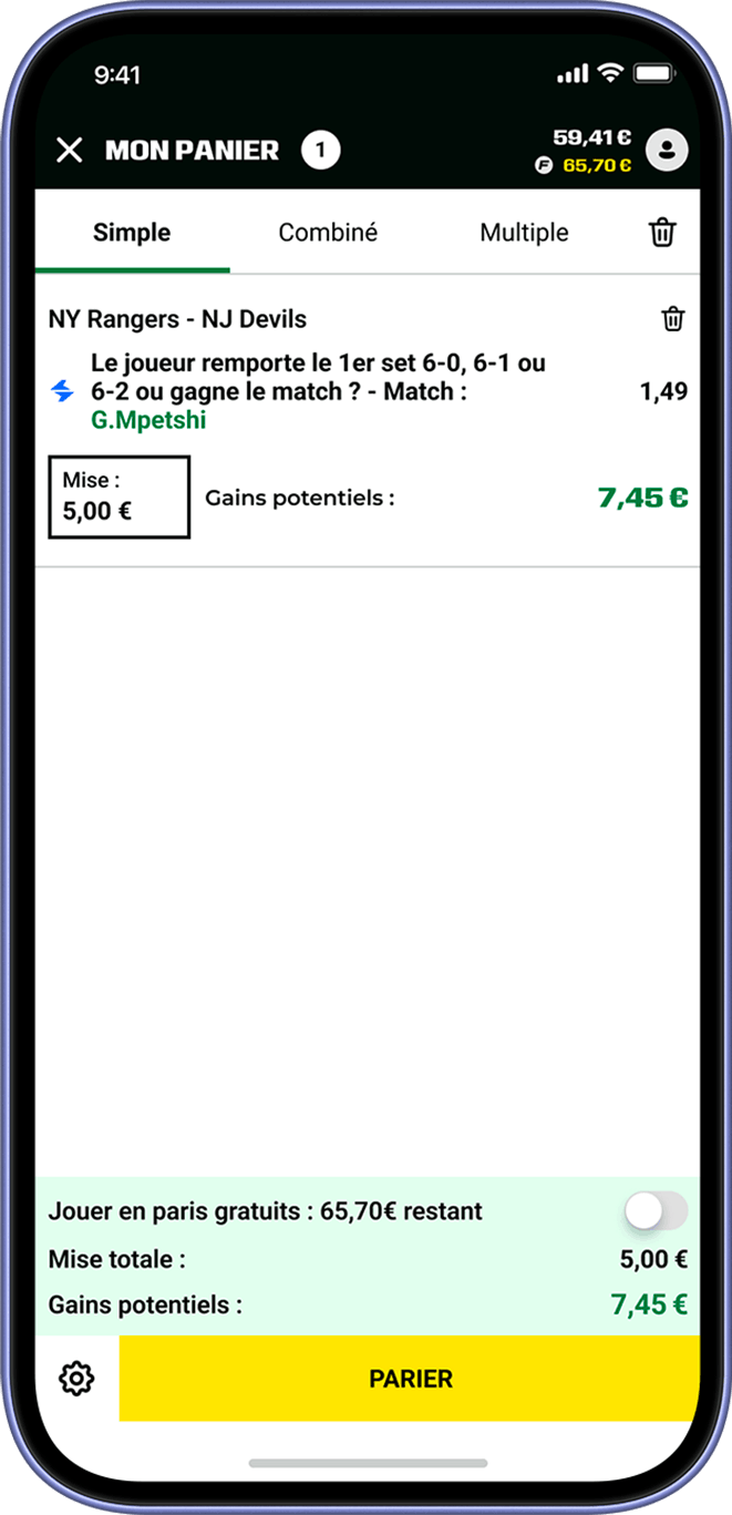 set express tennis Etape 2