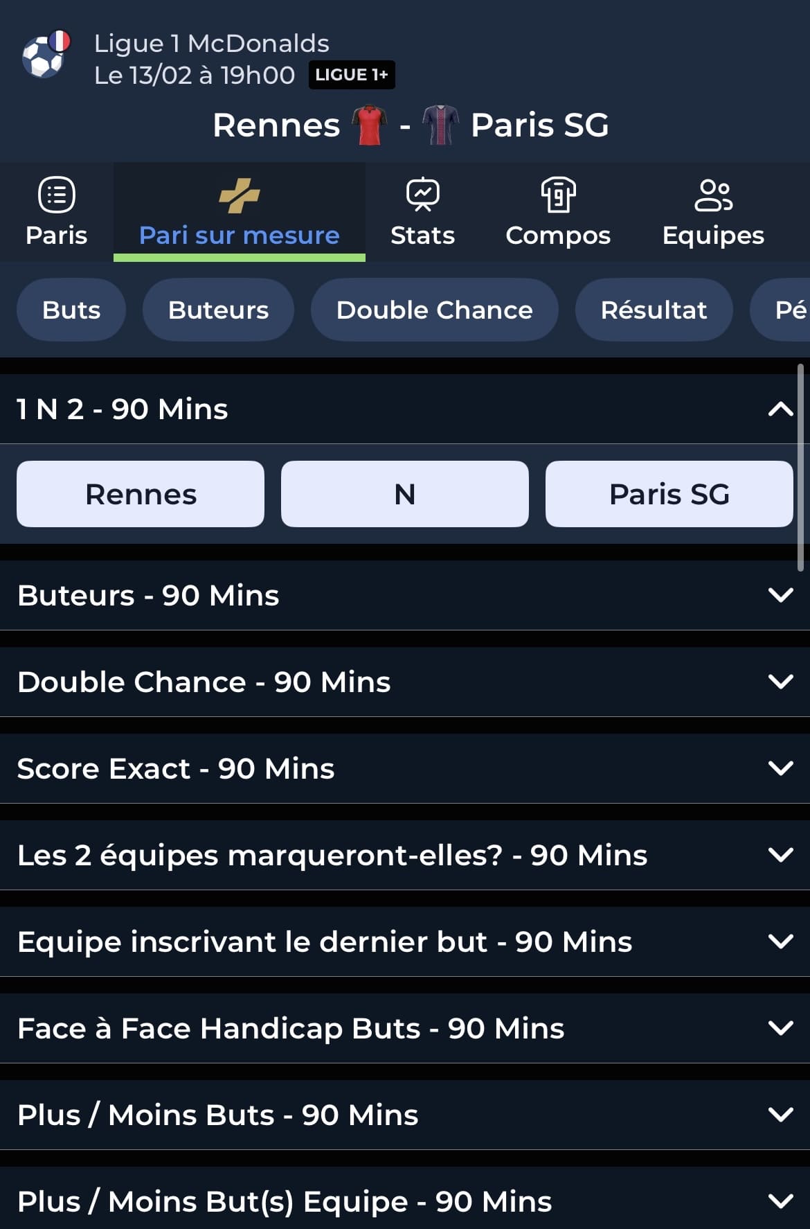 Pari sur mesure Picto